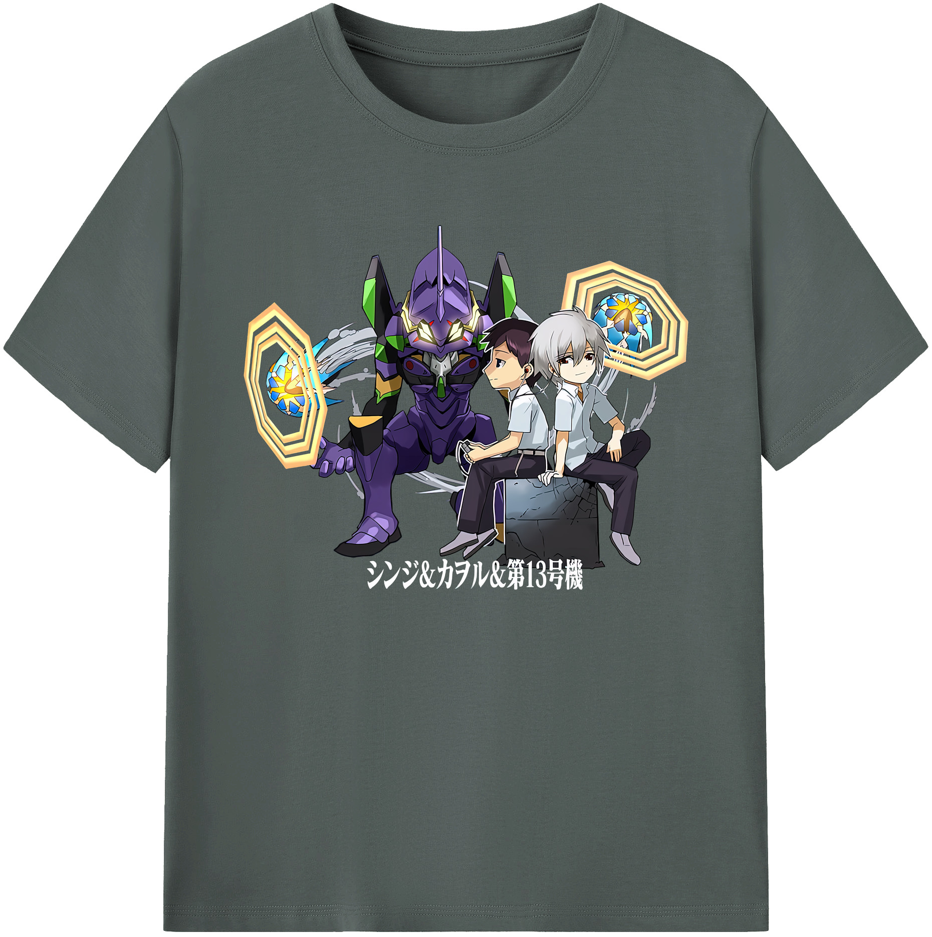（画像用） EVA 新世紀エヴァンゲリオン 綿100％ メンズ半袖Tシャツ｜肌触りやわらか＆通気性